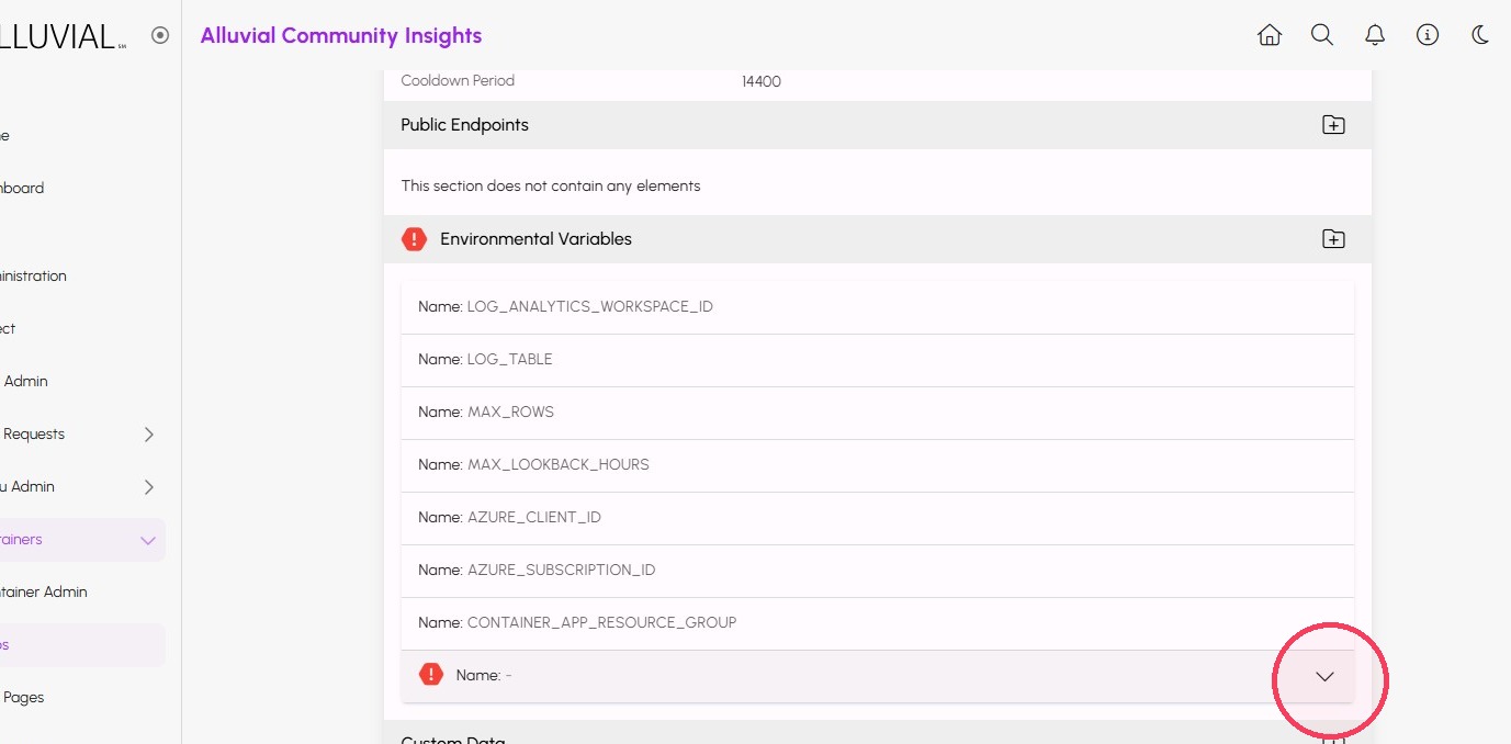 Containerized Apps Add Env Vars Dropdown