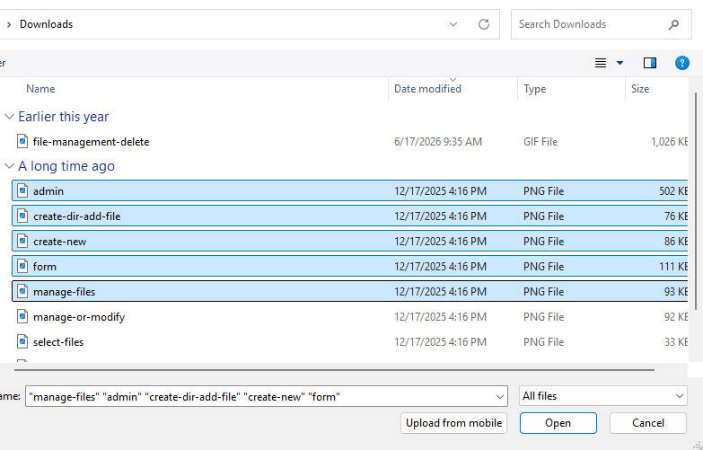 File Management Select Files